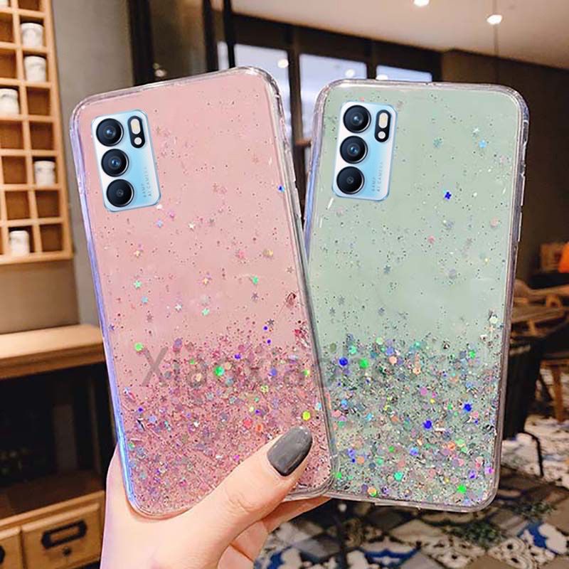 Oppo Reno 7 4G/Reno 6 4G/Reno 6 5G/Reno 7Z 5G/A96 5G Casing Soft Case Tpu Bahan Premium Glitter Glossy