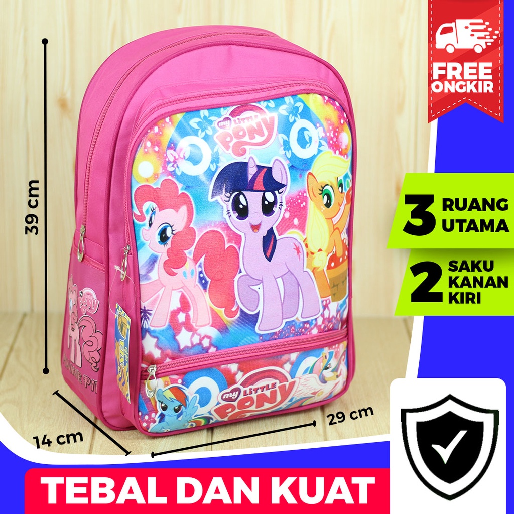 Jual Tas Ransel Punggung Anak Sekolah Paud TK SD Little Pony Wanita Murah Lucu Imut Cantik Awet