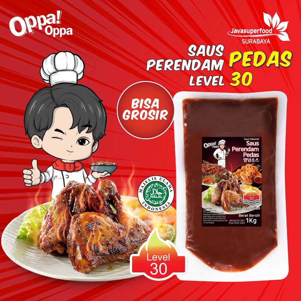 

Saus Perendam Pedas Tokkochi Saus Buldak Pedas 1Kg Level 30 Oppa-Oppa
