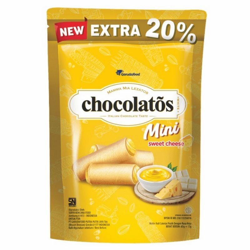 Chocolatos Mini Sweet Cheese 65 gr KEMASAN POUCH ZIP LOCK