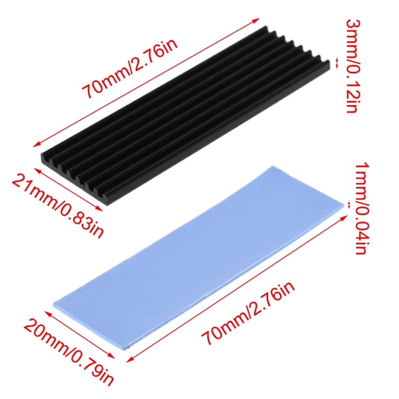 Alas Penghangat Pendingin Bahan Aluminium Murni untuk n80 nvme M.2 NGFF 2280 PCI-E SSD