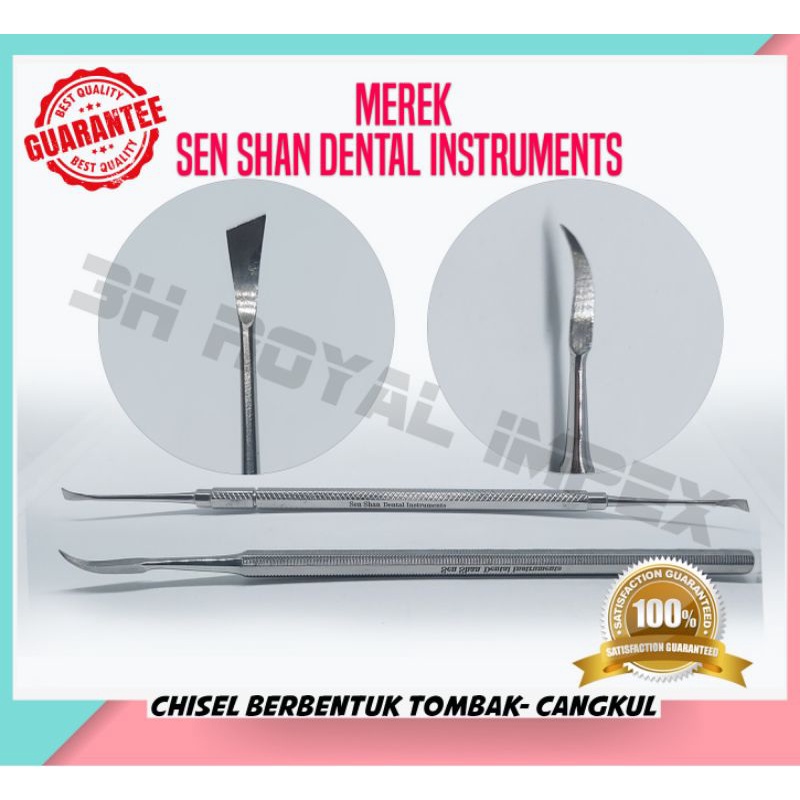Dental Chisel Berbentuk Cangkul / Tombak