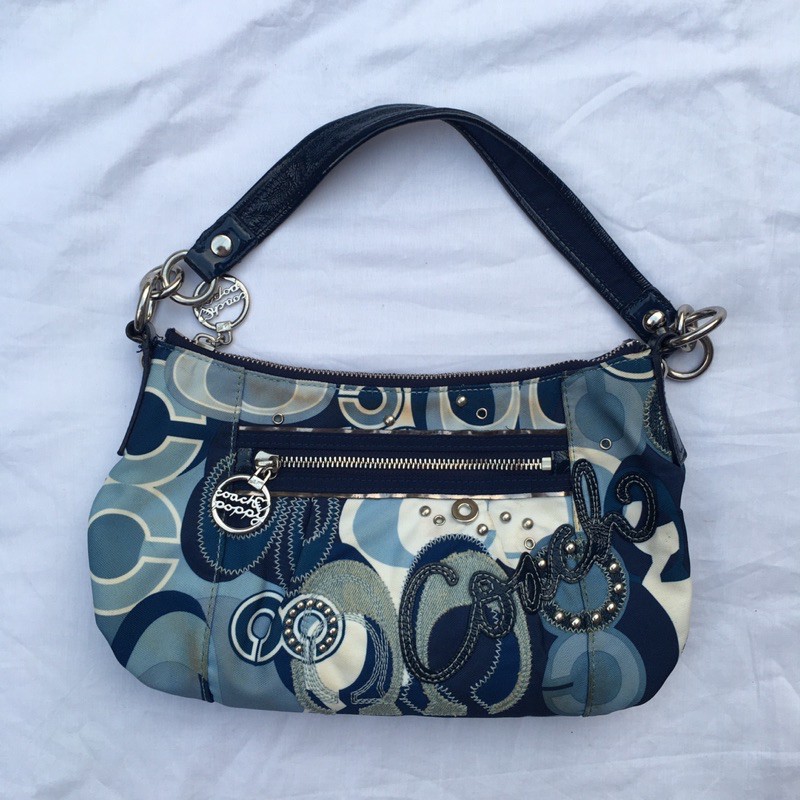 Auth Coach Poppy Blue Jean Shoulder Bag Preloved/Tas Coach Preloved/Tas Coach Second