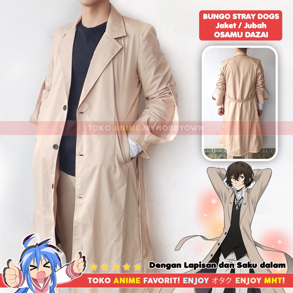 Jaket Parka Jubah Coat Osamu Dazai Bungou Stray Dog Kostum Cosplay Anime