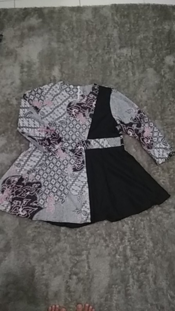 Batik Kahuripan Atasan Batik Wanita/blus Batik Kombinasi/batik Kantor Elegan