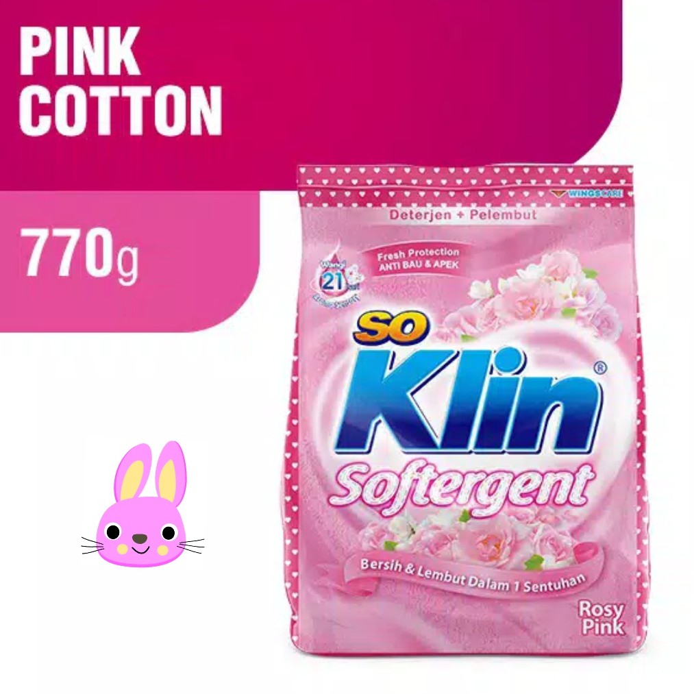 Soklin deterjen bubuk 770 gr softergent Rosy pink baju wangi harum sakura bunga  (no.179)