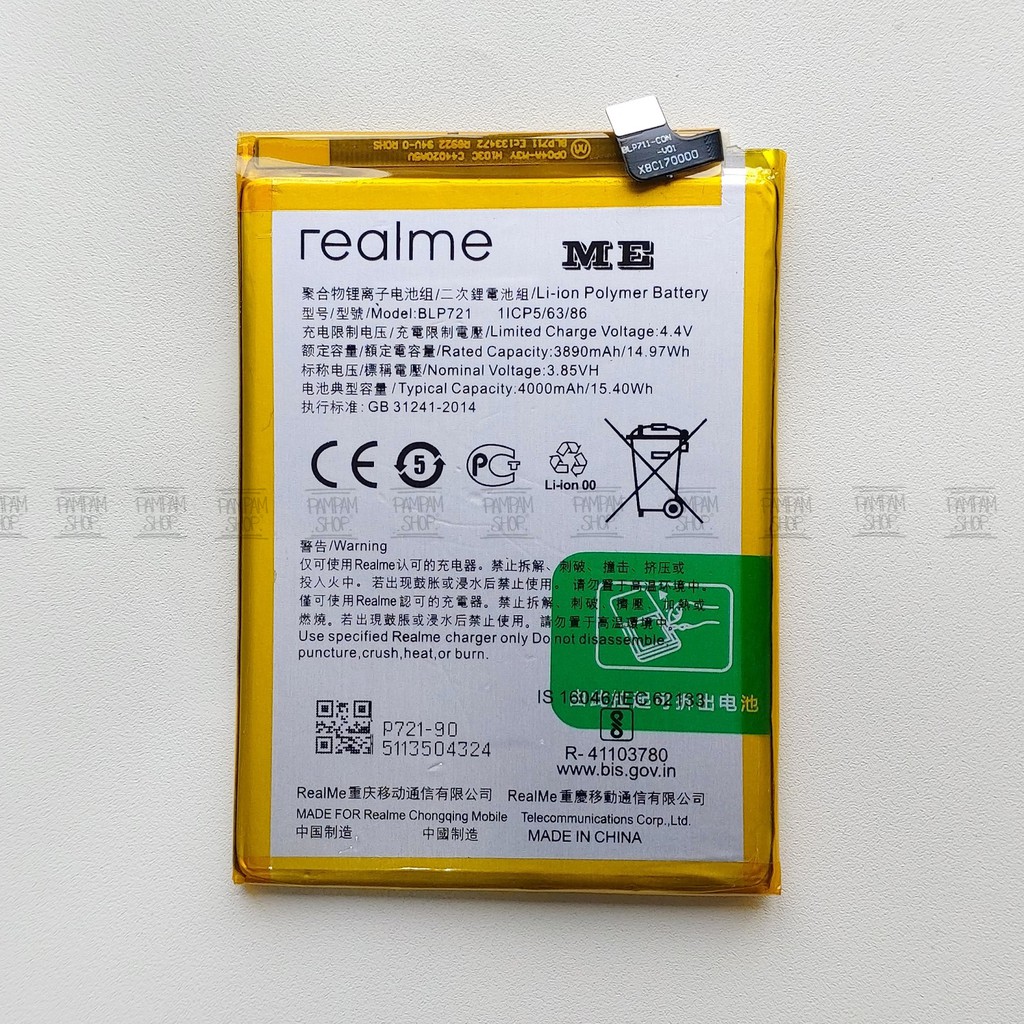 Baterai Realme C2 BLP721 BLP-721 BLP 721 Batre Battery Batrai HP Real Me Handphone