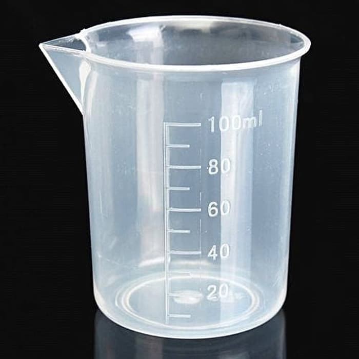 Beaker Glass 100 ML CC Plastik Gelas Beker Gelas Takar 