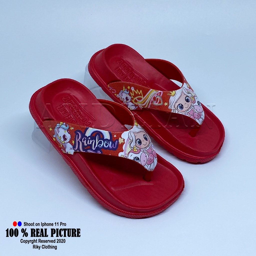 Sandal Jepit anak perempuan bergmabar kuda phoni lucu 2-8 tahun cod