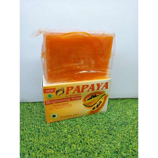 SABUN PAPAYA BY MAMAYA BRIGHTENING SOAP WITH VIT A, C &amp; E // Sabun Papaya Mamaya Besar 135 gram