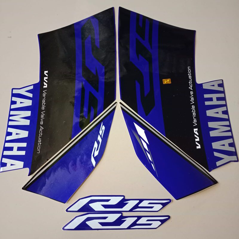 Striping Yamaha R15 2017 2018 v3 biru Stiker list body motor standar berkualitas terbaik