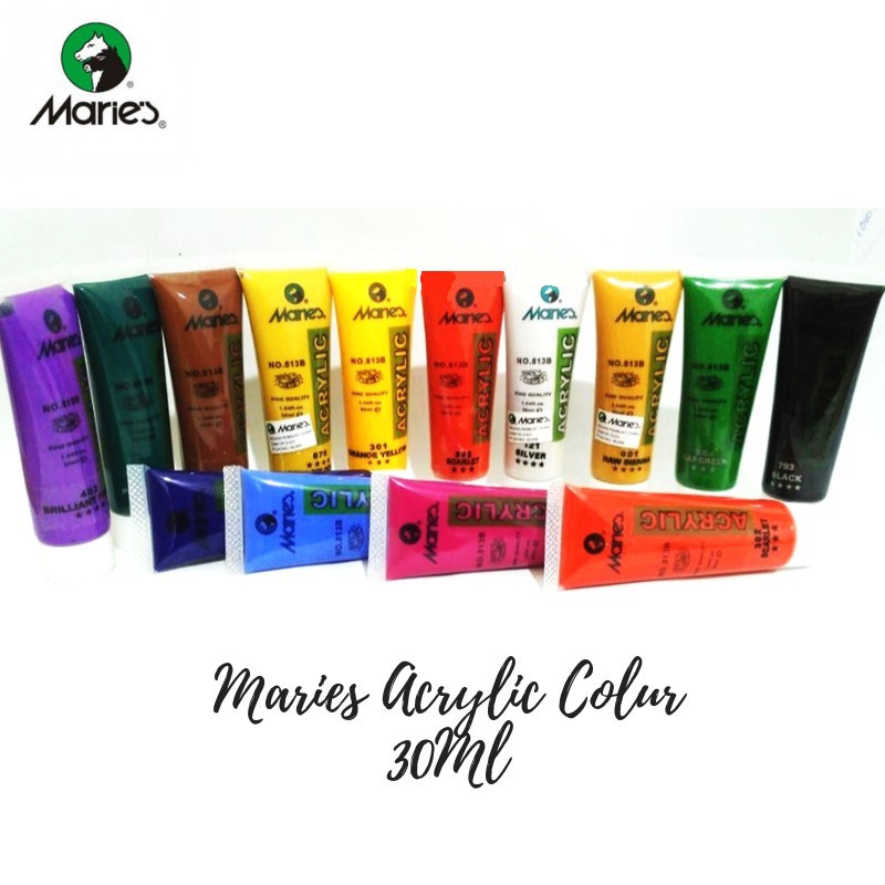 

Cat Acrylic 30ml Maries Variasi 1 / Cat Akrilik Berbagai Warna / Cat Acrylic Satuan Merk Maries