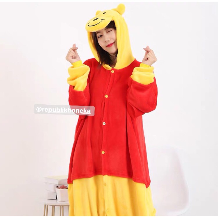 BAJU ONESIE WINNIE THE POOH KOSTUM PESTA PIYAMA