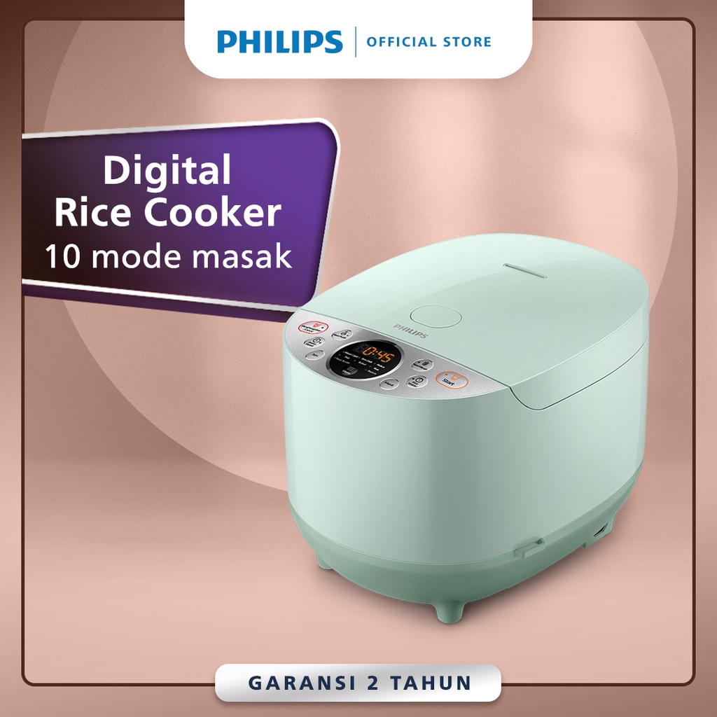 Jual PHILIPS 1.8L Digital Rice Cooker HD4515/85 400Watt 10 Menu