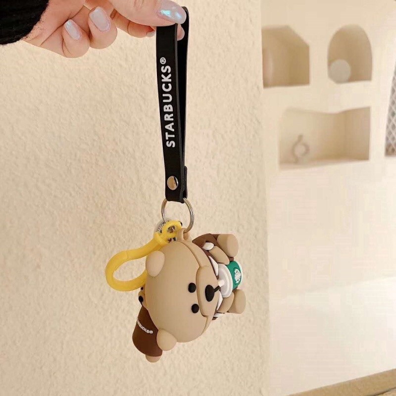 case airpods case bear beruang teddybear starbucks babybear lucu unik karakter paddington