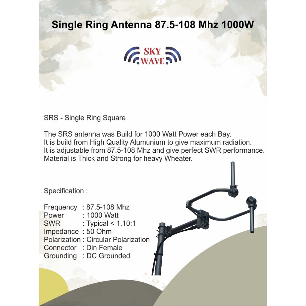 Single Ring Antena untuk FM Pemancar 1000 Watt 87.5-108 Mhz