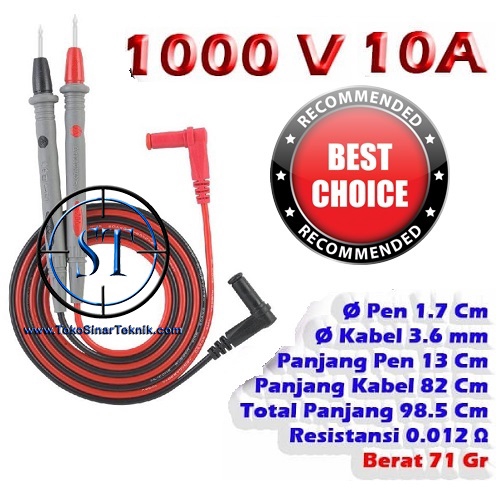 Kabel Multitester Test Lead Probes Avometer Multimeter Tester Tebal