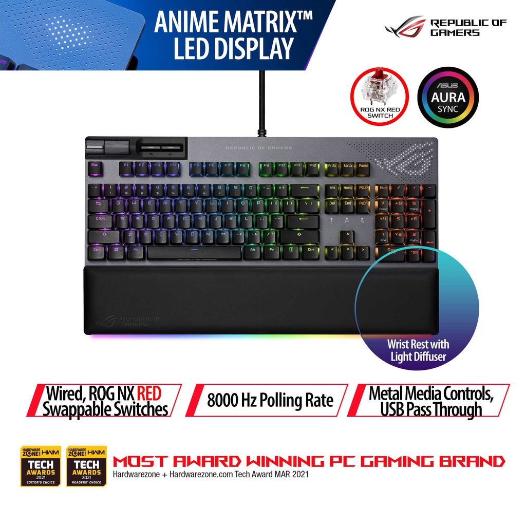 ASUS ROG STRIX FLARE II ANIMATE - Mechanical Gaming Keyboard RGB PBT