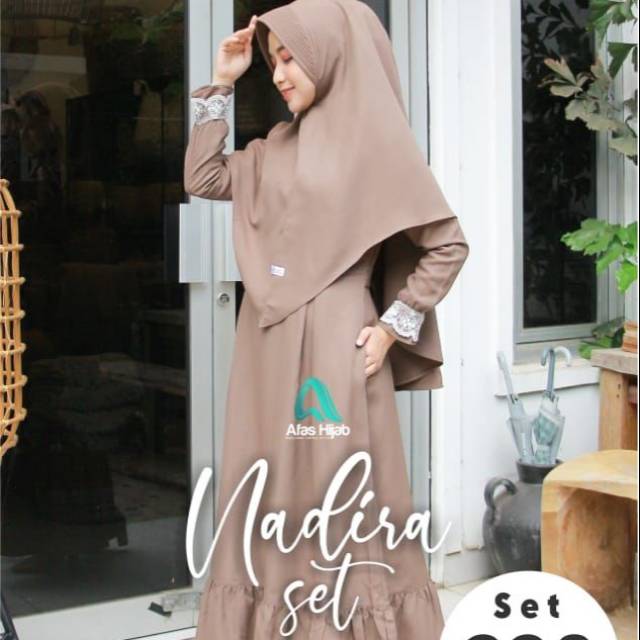 Gamis nadeera set by afas hijab / gamis gamis syar'i gamis trend gamis modern