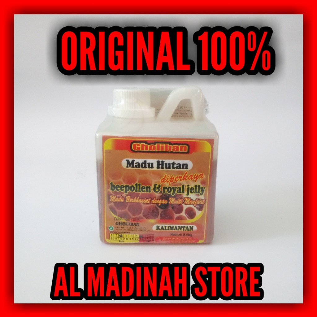 

Gholiban Madu Hutan Murni + Beepolen + Royal Jelly 1/2KG Madu Hutan Gholiban Kalimantan ORIGINAL100%