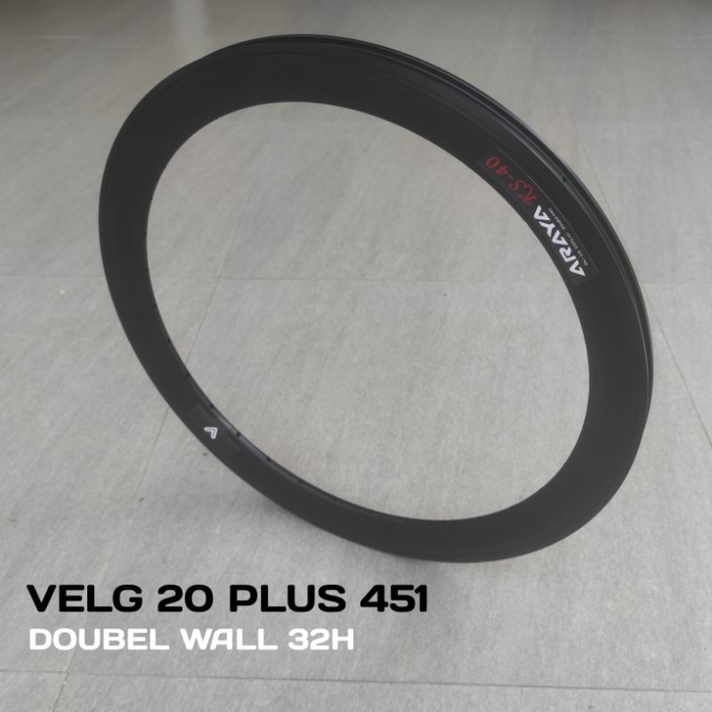 Rims Velg 20 Plus 1 3/8 451 ARAYA KS-40 Double Wall 32H. Velg Sepeda 20+ 22 Inch Brakeline Alloy 4cm