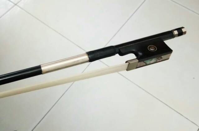 Bow biola fiber carbon dengan hair bow putih Violin bow carbon fiber Model BFA