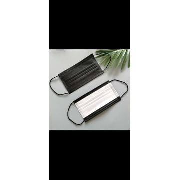 Masker 3ply Dalam Putih Luar Hitam - 50pcs