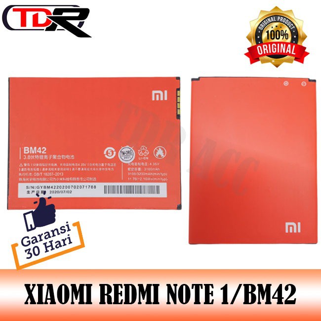 BATTERY - BATRE - BATRAI - BATERAI XIAOMI BM42 REDMI NOTE 1 - FULL CELL DOUBLE IC - KUALITAS 100%