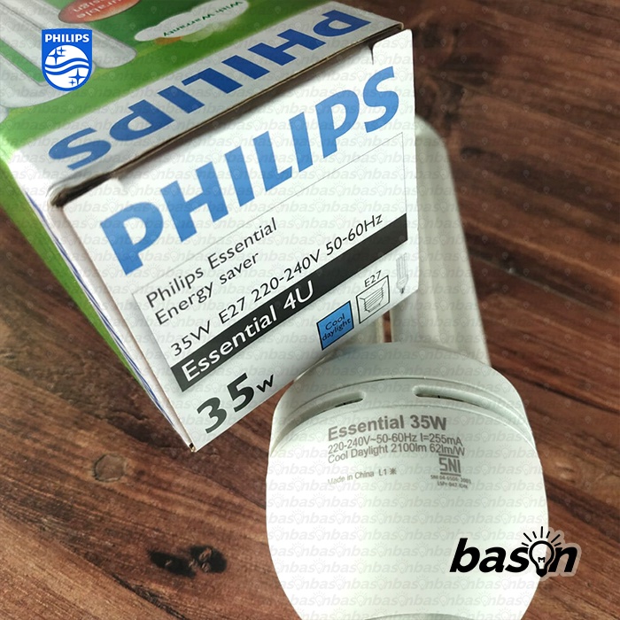 PHILIPS ESSENTIAL 4U 35W E27 - 6500K / Putih - Lampu Hemat Energi