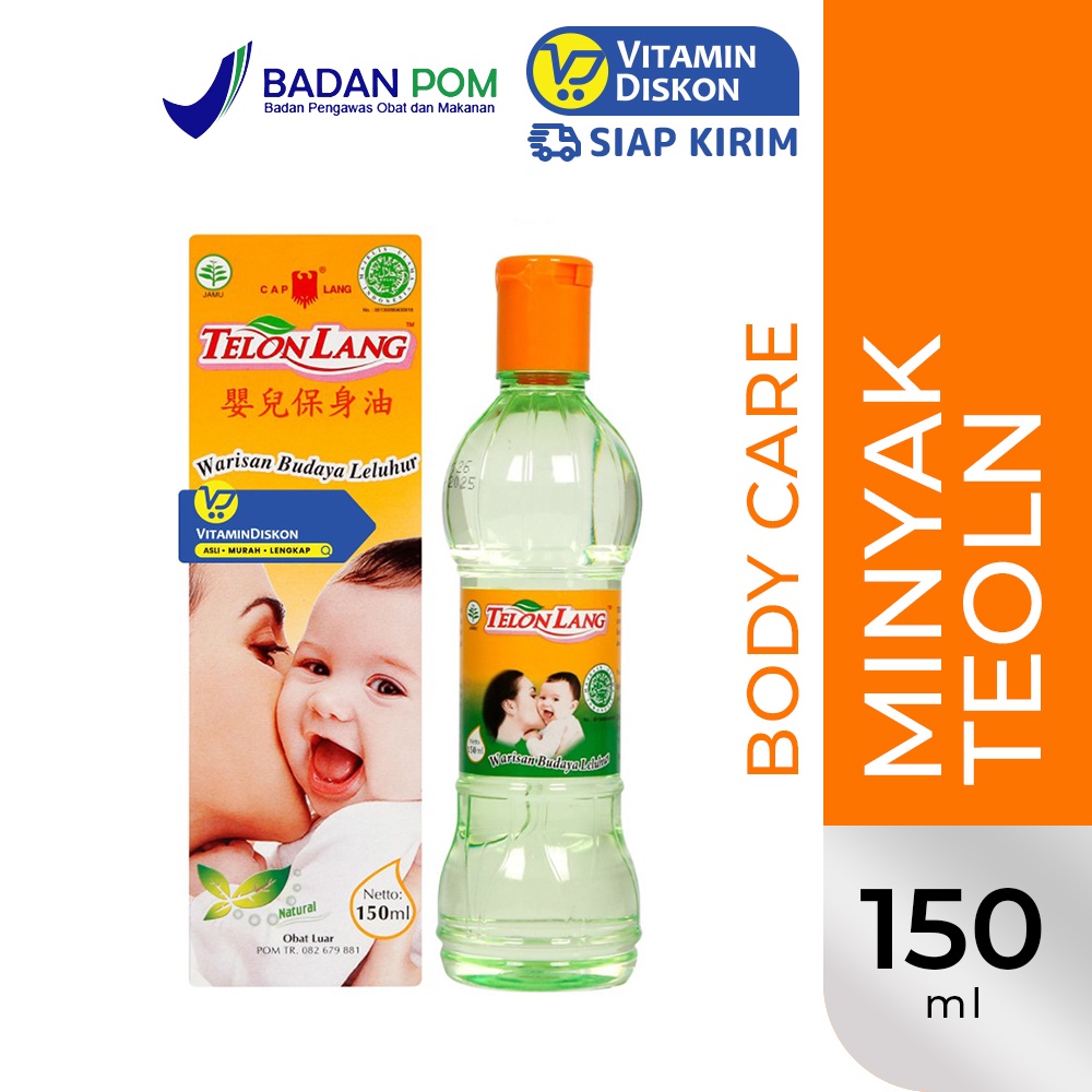 Cap Lang Minyak Telon 150 Ml | Pereda Perut Kembung, Masuk Angin Dan Penghangat Tubuh Bayi