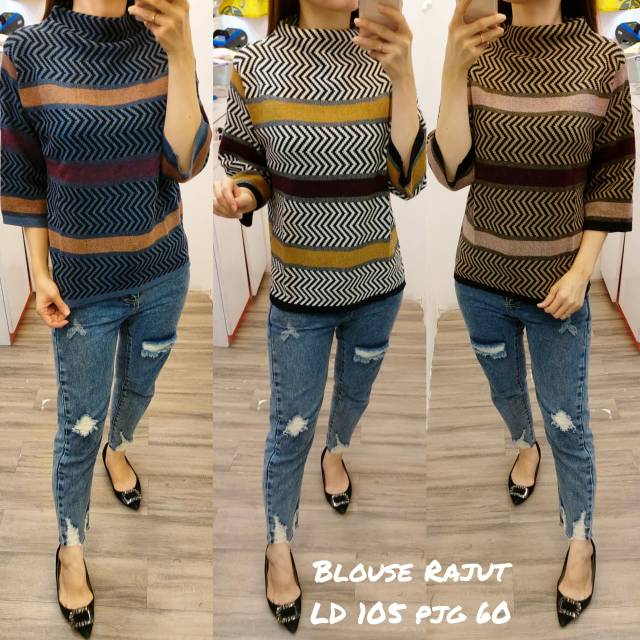 Blouse Sweater Yeoppo Rajut Premium (16010)