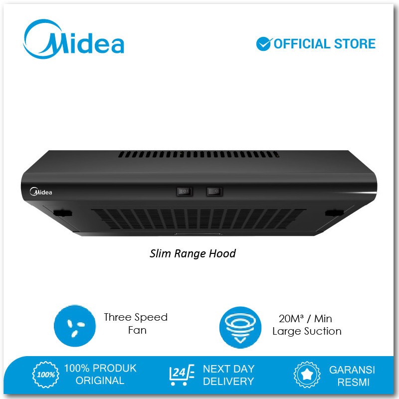 Midea Cooker Hood MCH-60MF1-B Black