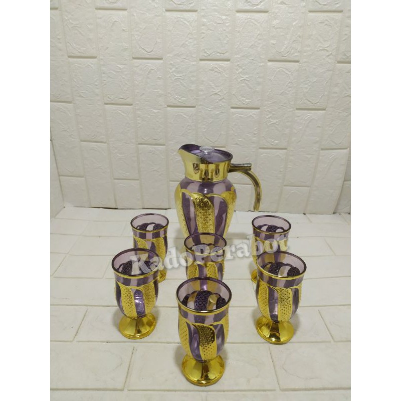 Teko set 7 pcs AQS - teko set antik teko emas pajangan- pajangan antik