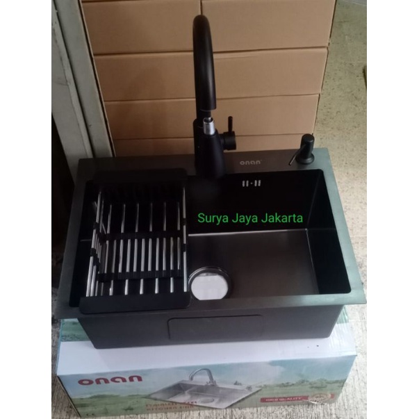 Paket komplit Kitchen sink ONAN 7050 BLACK "ORIGINAL" / Kitchen sink ONAN 7050 BLACK