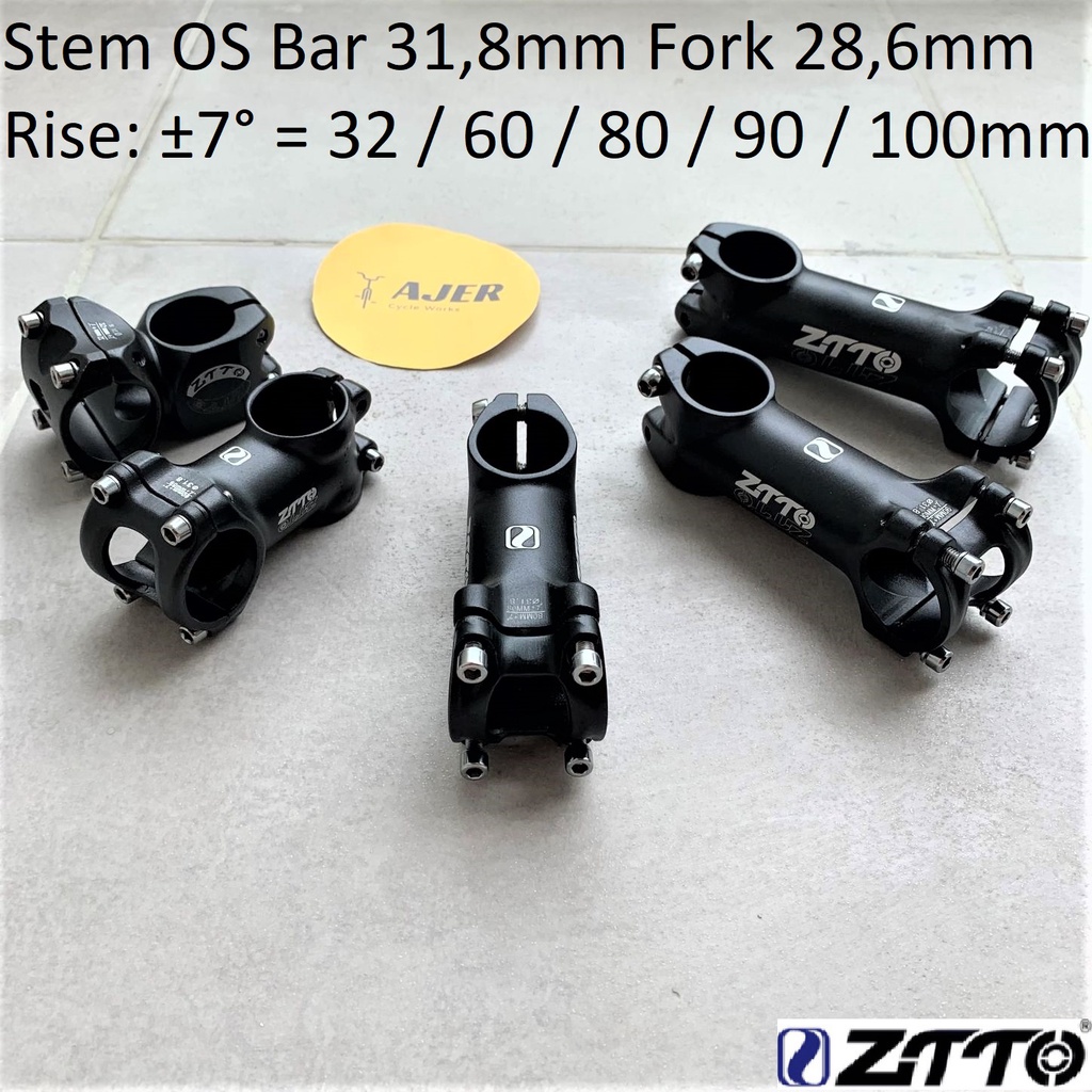 Stem sepeda Oversize Rise 7 derajat 32 60 80 90 100 mm Alloy 31,8mm