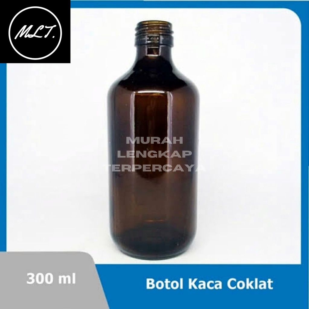 BOTOL KACA 300ML AMBER ML TEBAL TANPA TUTUP BOTOL COKLAT AMBER KACA