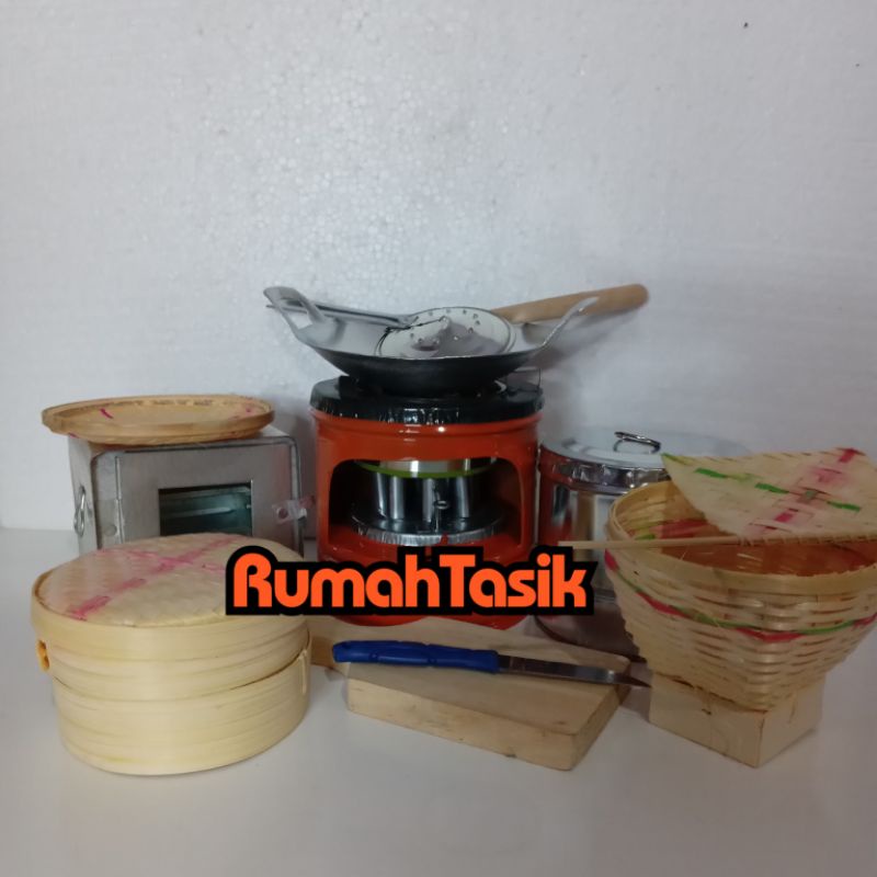 Rumah Tasik Set Alat Masak Mainan Masak Masakan Anak Bisa Nyala Kompor Mini Mainan Anak