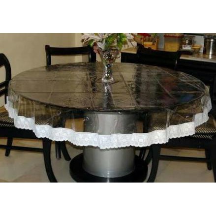 SUPER SALE - TAPLAK MEJA BUNDAR PLASTIK BENING TRANPARAN/ TAPLAK MEJA MAKAN BUNDAR