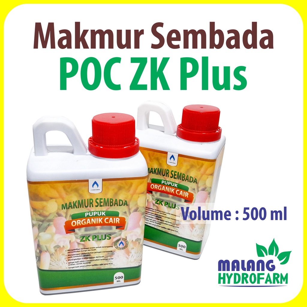 Pupuk Organik Cair ZK Plus 500 ml POC organic alami makmur sembada hydroponik hidroponik buah
