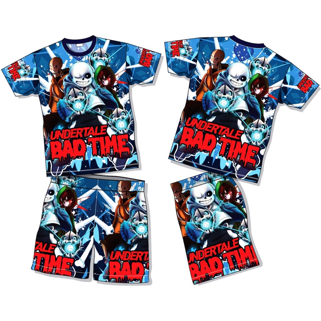 SETELAN BAJU UNDERTALE ANAK BAD TIME FULL PRINTING USIA 5-12THN