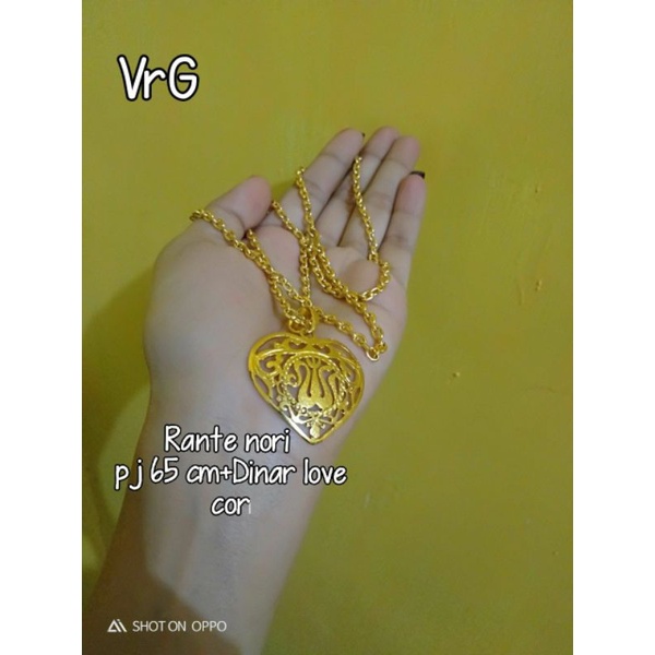 kalung nori panjang 65cm &amp; dinar love cor sepuhan lps ems24k