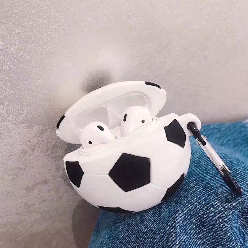 airpod case bola basket nba sepak bola oranye putih hobi