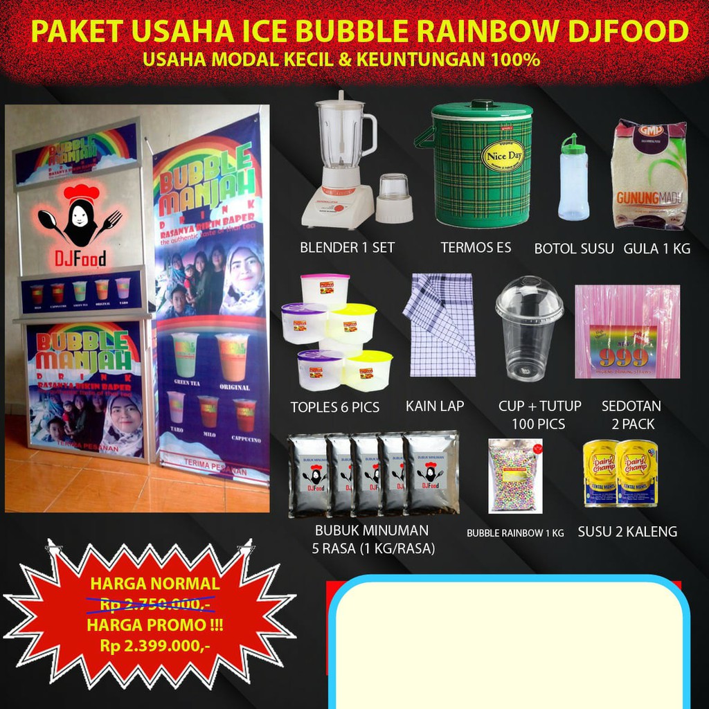 

PAKET USAHA ICE BUBBLE DJFOOD FREE ONGKIR