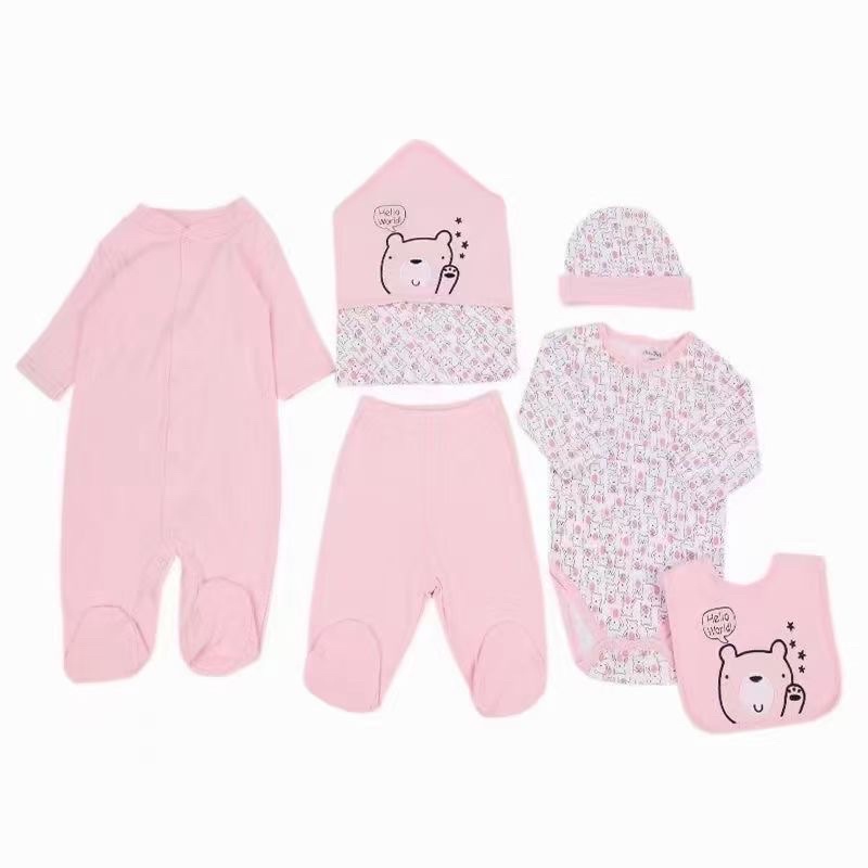 BABY K2 - Blanket hoodie + bodyset total 6 pcs motif hello world