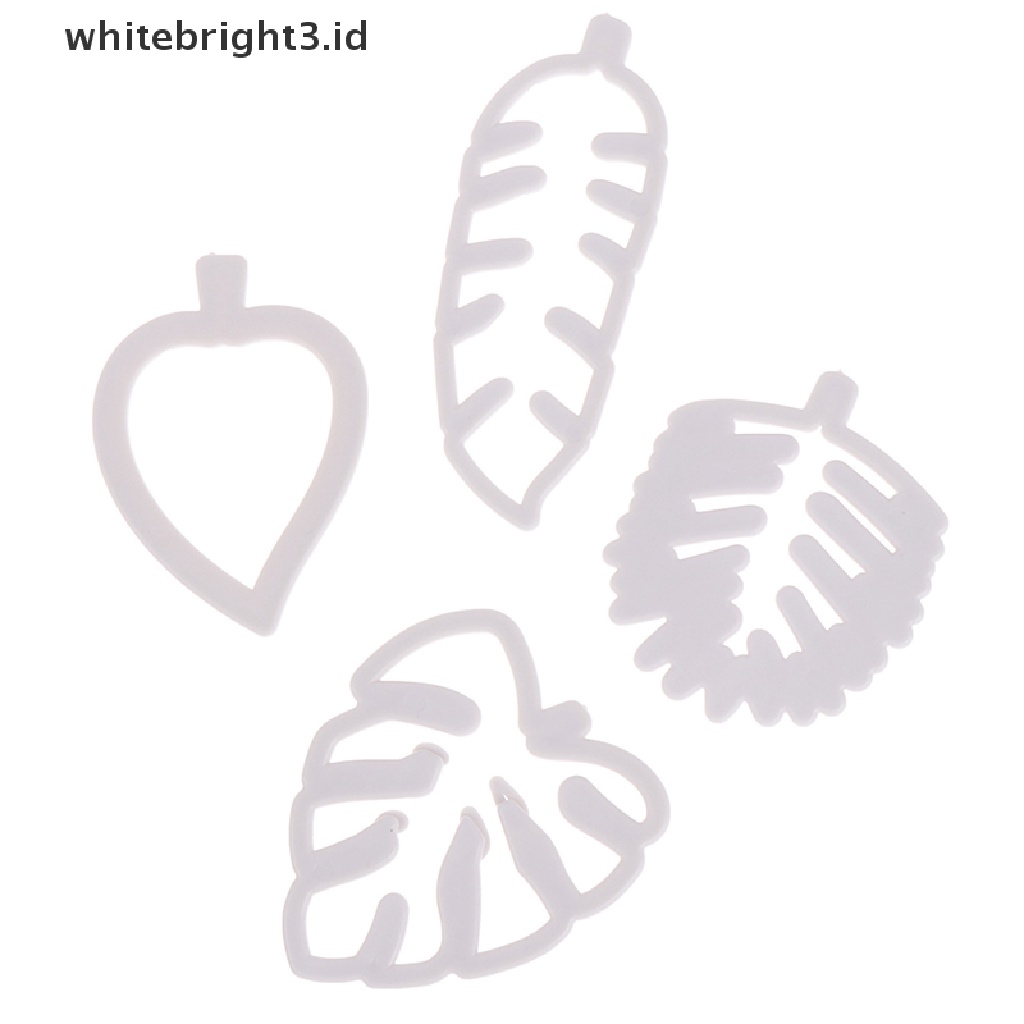 (whitebright3.id) 4pcs / set Cetakan Kue / Permen / Biskuit Bentuk Daun Tropis DIY