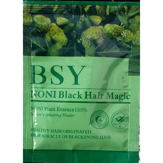 pewarna rambut mengkudu hitam herbal bsy noni hair magic