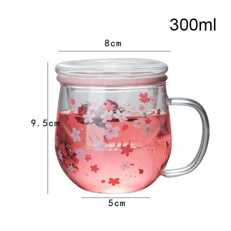 Gelas Cangkir Teh Tea Cup Mug 300ml with Infuser Filter C224