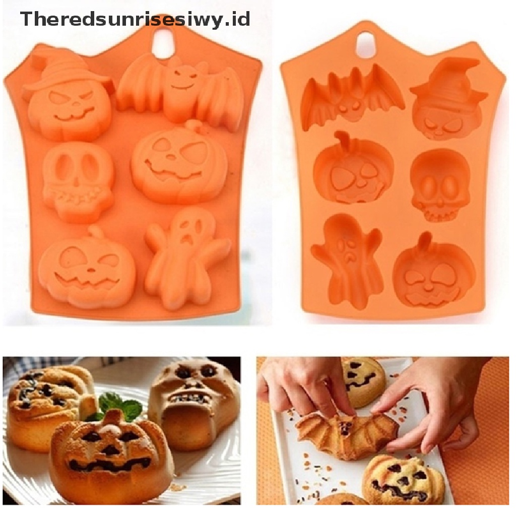 # Alat Rumah Tangga # Cetakan Kue Bentuk Labu Halloween Bahan Silikon Untuk Dekorasi