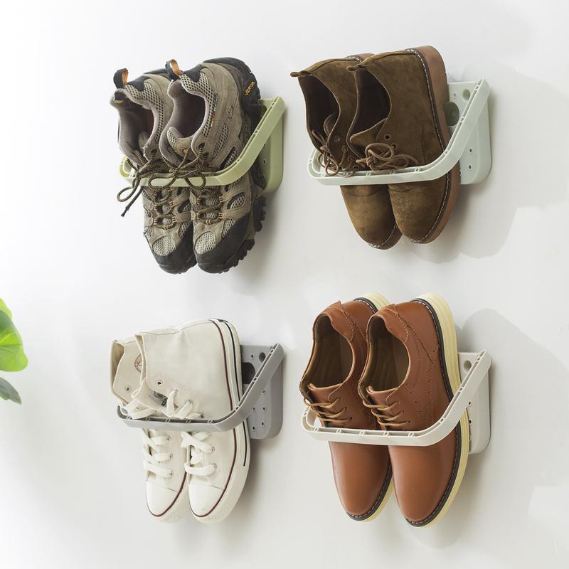 Retaily HL0135 Rak Sepatu Tempel Multifungsi Rak Sandal Tempel Dinding Rak Gantung Handuk Gantungan Kamar Mandi Serbaguna