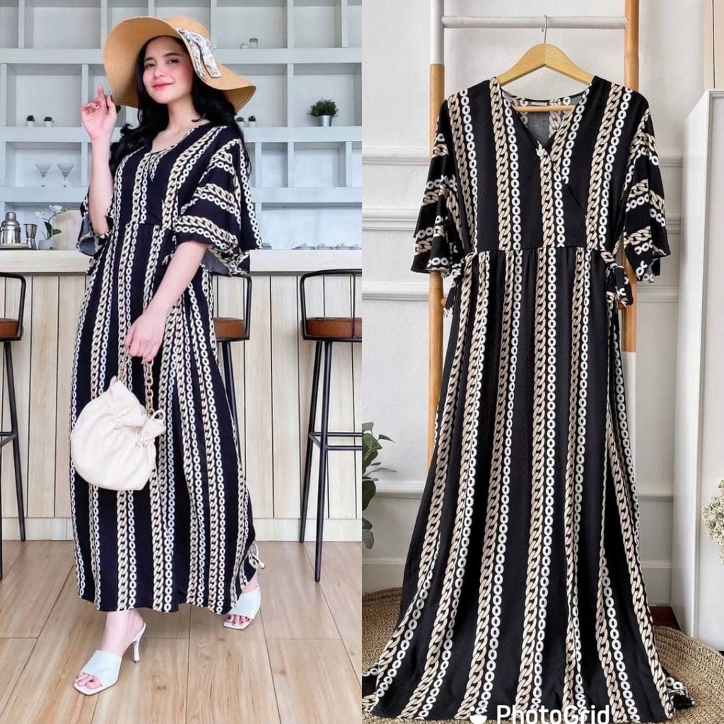 Dress Karen - Dress Rayon Premium Home Dress Import Busui Fashion Korean Style Midi Dress Kekinian